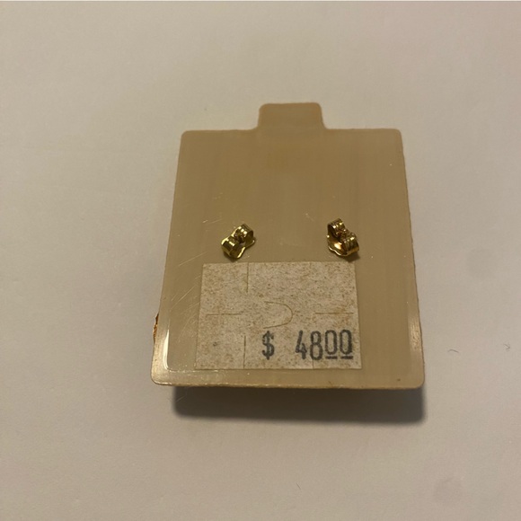 Vintage 14k gold marked cameo oval fan shell dangle post earrings as is - Picture 4 of 14